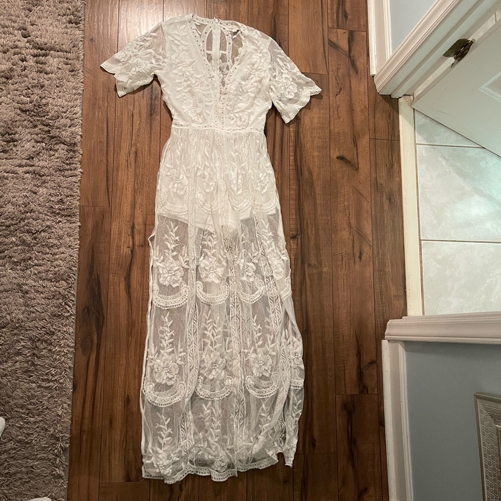 White bridal or honeymoon romper / jumpsuit